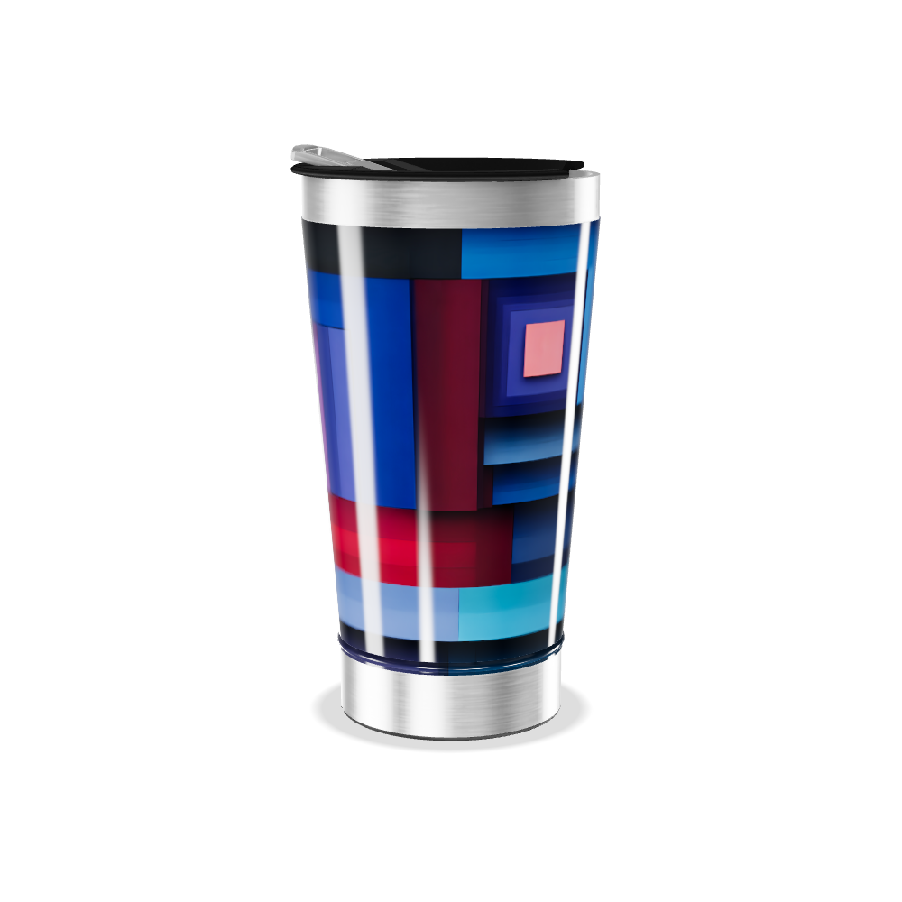 Copo Térmico - Estampa Geométrica Azul