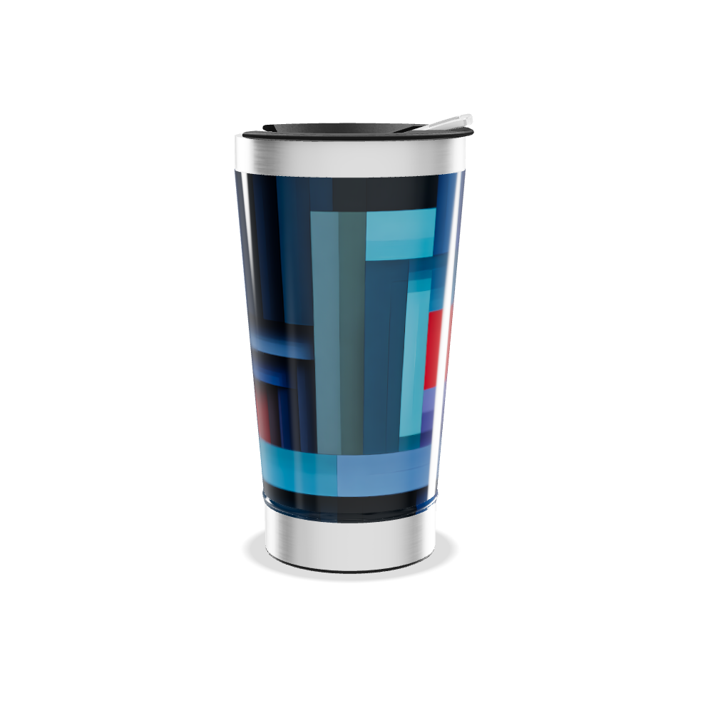 Copo Térmico - Estampa Geométrica Azul