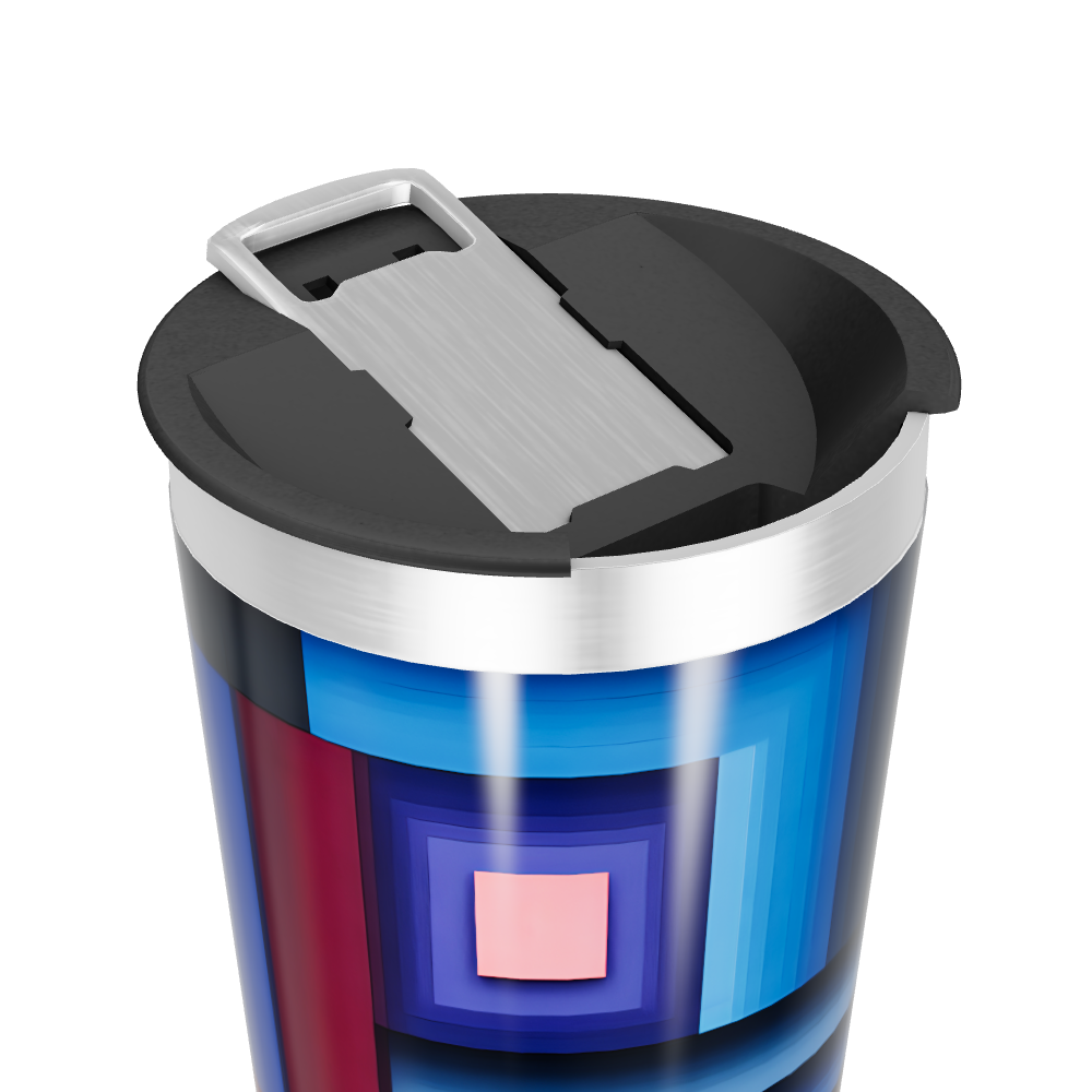 Copo Térmico - Estampa Geométrica Azul