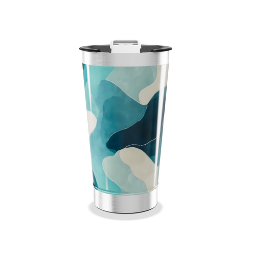 Copo Térmico - Azul Abstrato Aço Inox