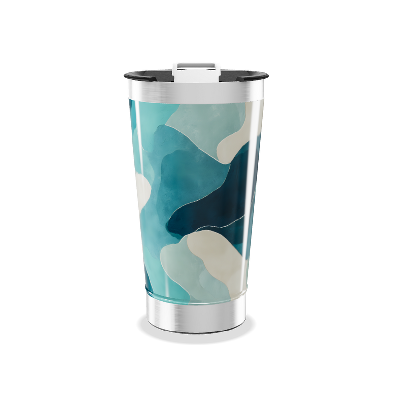 Copo Térmico - Azul Abstrato Aço Inox