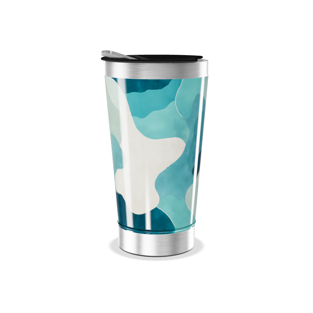 Copo Térmico - Azul Abstrato Aço Inox