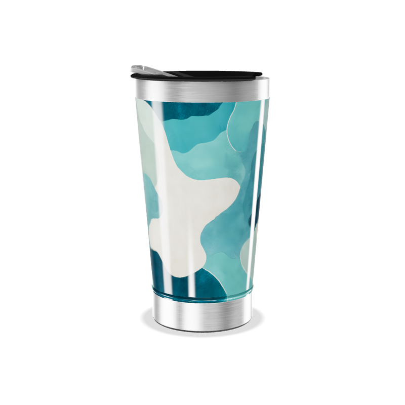Copo Térmico - Azul Abstrato Aço Inox