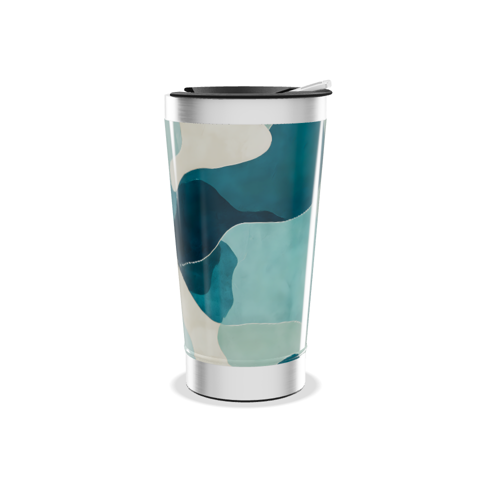 Copo Térmico - Azul Abstrato Aço Inox