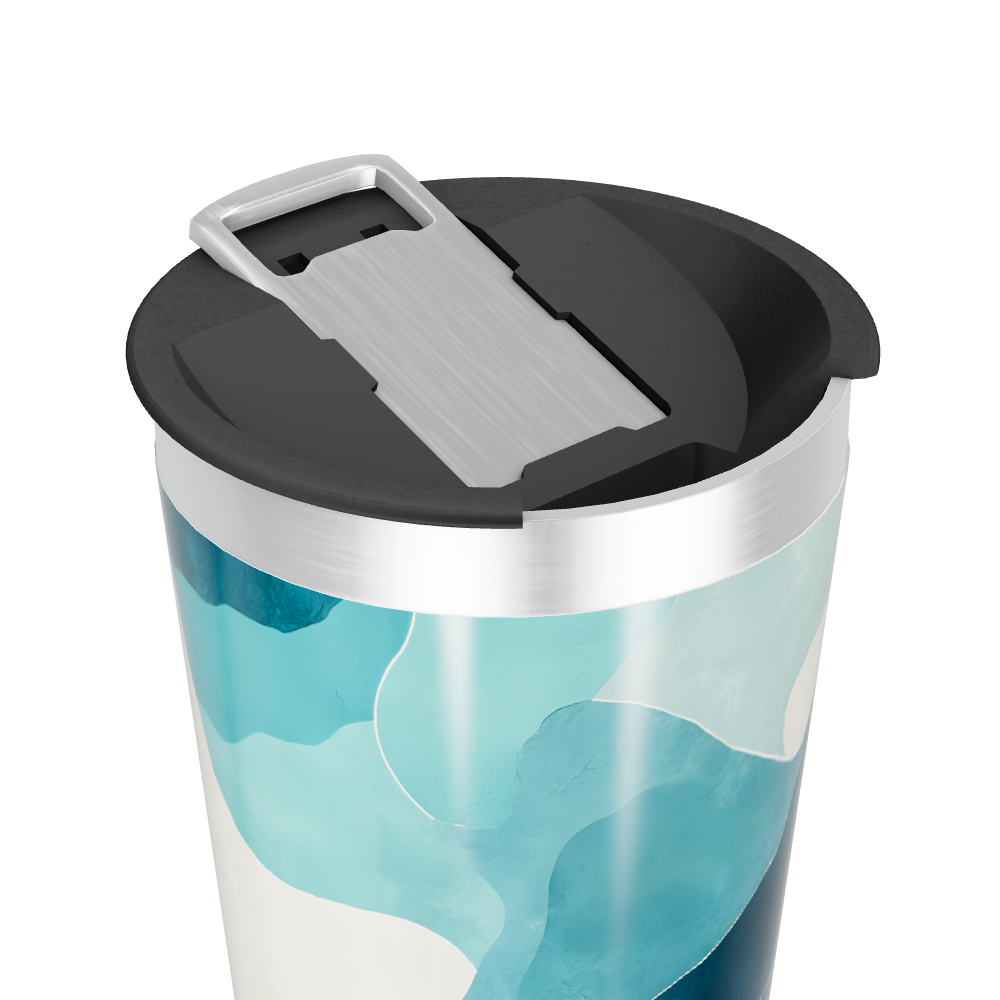 Copo Térmico - Azul Abstrato Aço Inox