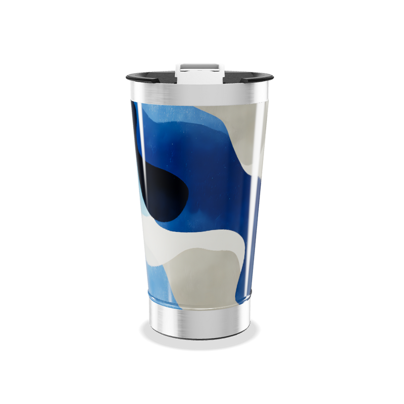 Copo Térmico - Estampa Azul Abstrata