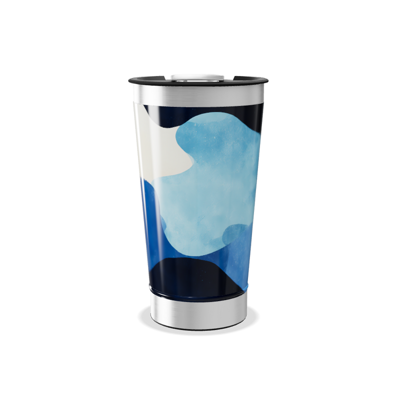 Copo Térmico - Estampa Azul Abstrata