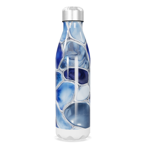 Garrafa Inox Azul - Design Marmorizado