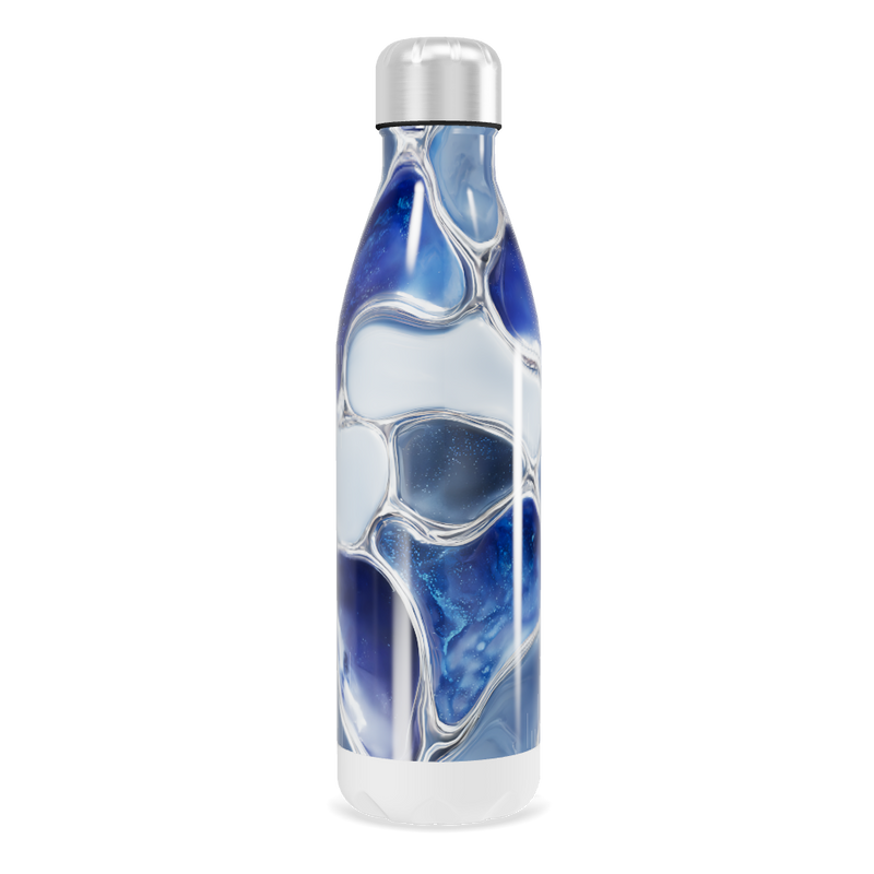 Garrafa Inox Azul - Design Marmorizado