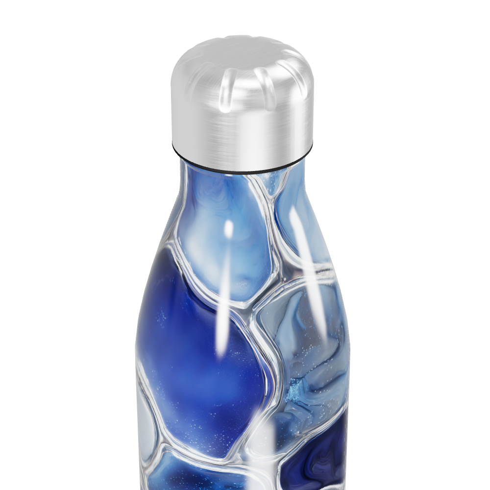 Garrafa Inox Azul - Design Marmorizado