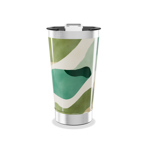 Copo Térmico - Estampa Verde Abstrata