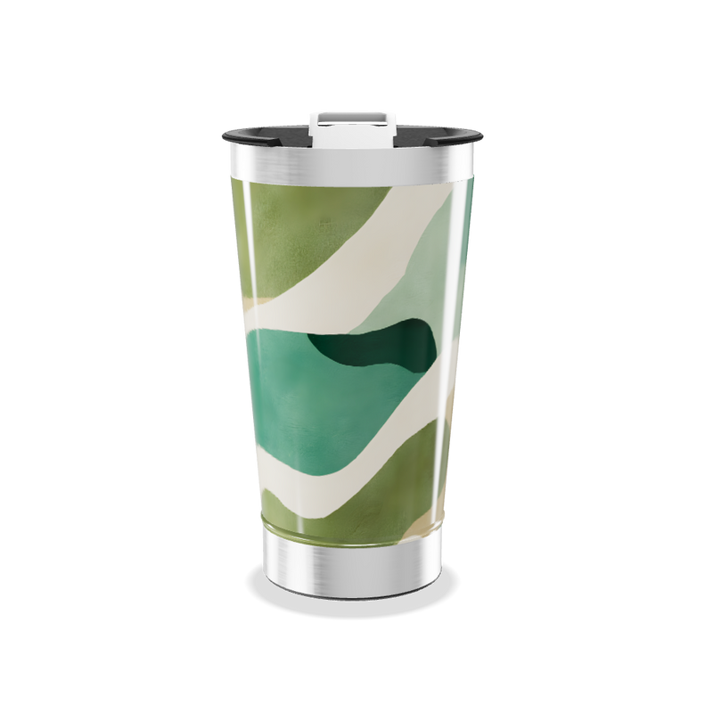 Copo Térmico - Estampa Verde Abstrata
