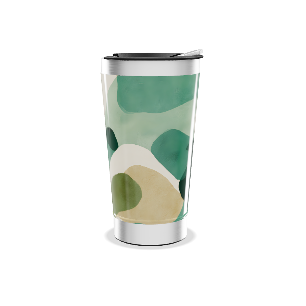 Copo Térmico - Estampa Verde Abstrata