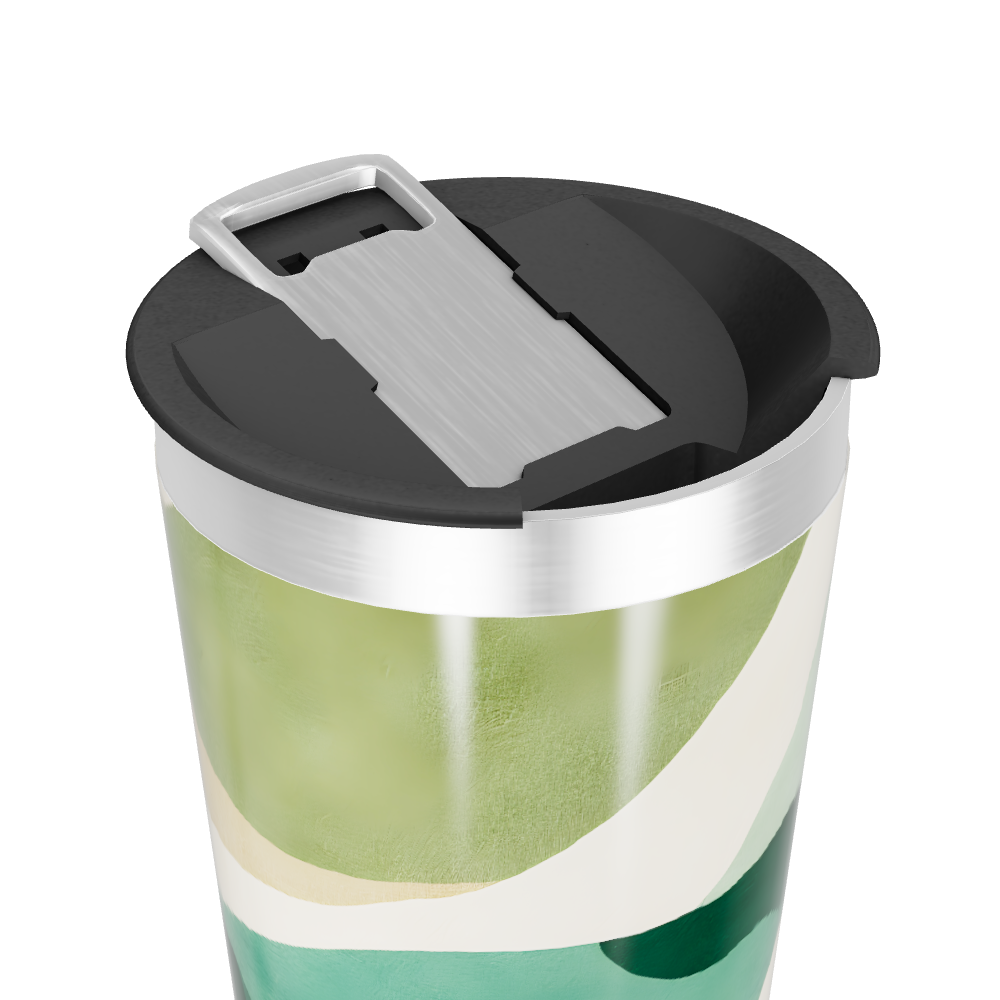 Copo Térmico - Estampa Verde Abstrata