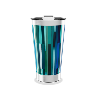 Copo Térmico - Azul com Listras Verticais