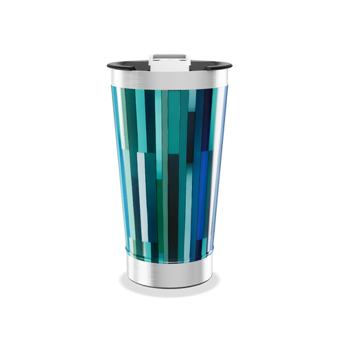 Copo Térmico - Azul com Listras Verticais