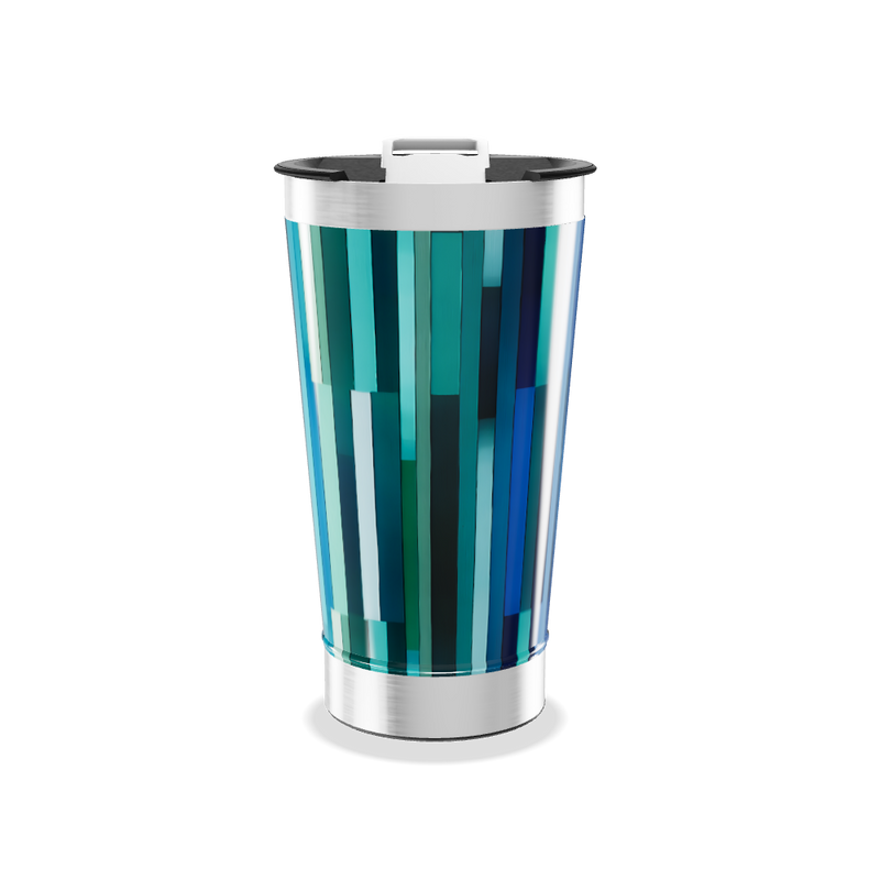 Copo Térmico - Azul com Listras Verticais