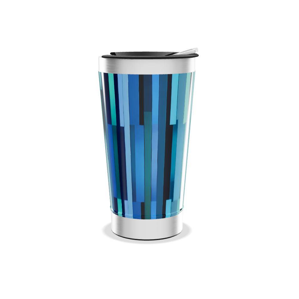 Copo Térmico - Azul com Listras Verticais