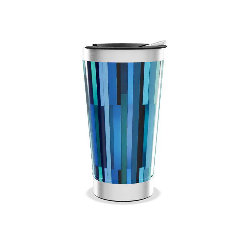 Copo Térmico - Azul com Listras Verticais