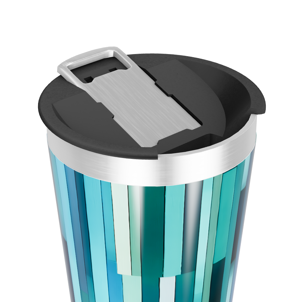 Copo Térmico - Azul com Listras Verticais