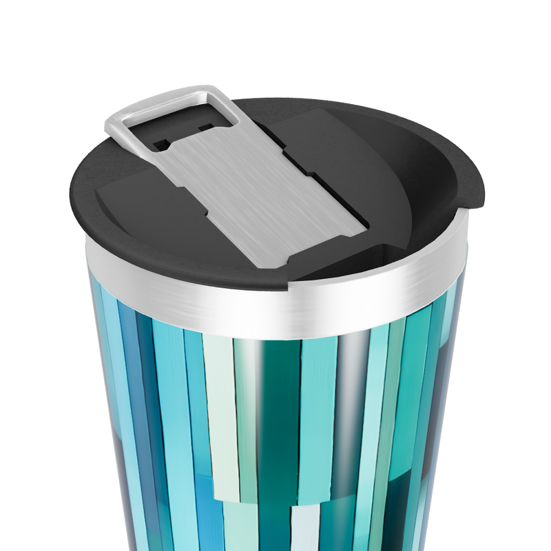 Copo Térmico - Azul com Listras Verticais