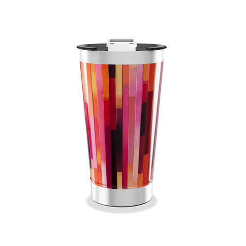 Copo Térmico - Listras Coloridas Aço