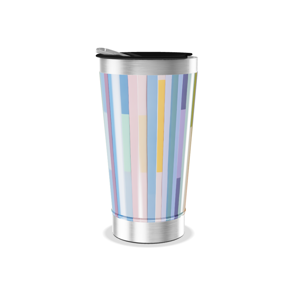 Copo Térmico - Listras Coloridas Inox