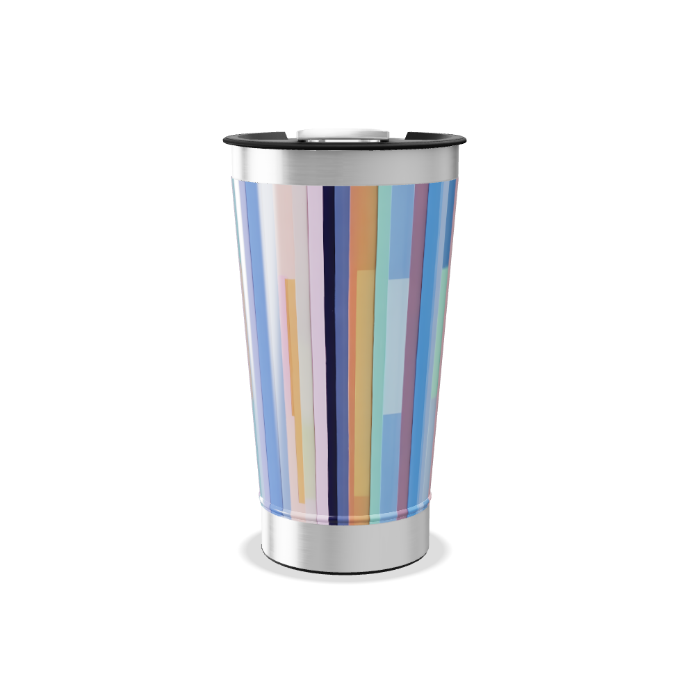 Copo Térmico - Listras Coloridas Inox