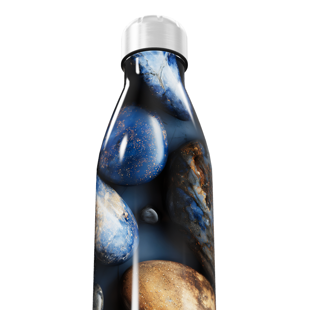 Garrafa Inox - Estampa Pedras Azuis