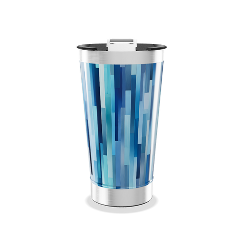 Copo Térmico - Azul com Estampa Listrada