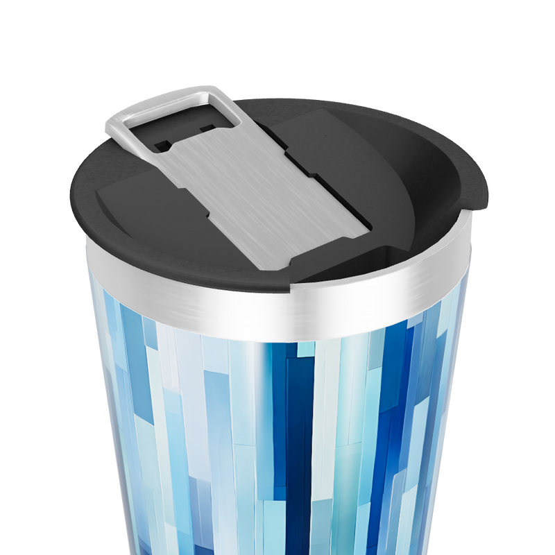 Copo Térmico - Azul com Estampa Listrada