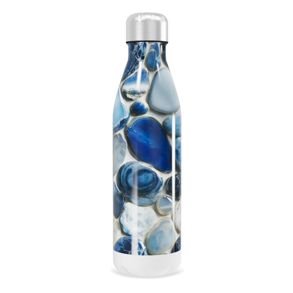 Garrafa Inox - Estampa Pedras Azuis