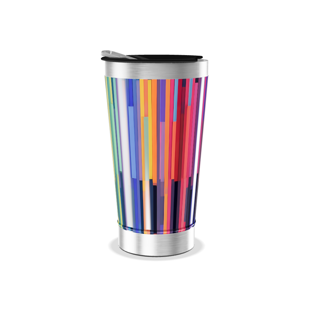 Copo Térmico - Colorido com Listras Verticais