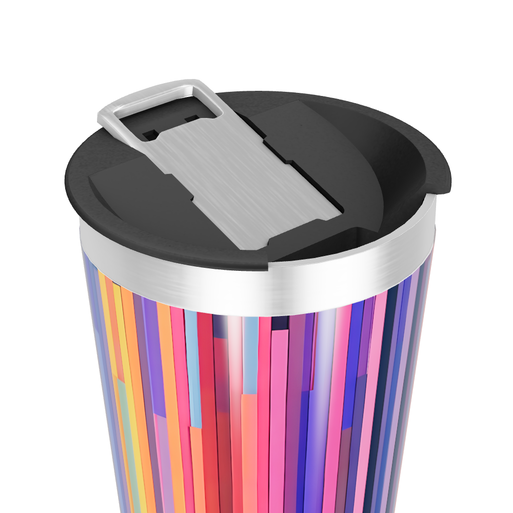 Copo Térmico - Colorido com Listras Verticais