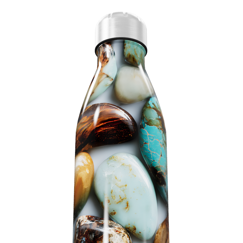Garrafa Inox - Estampa Pedras Coloridas