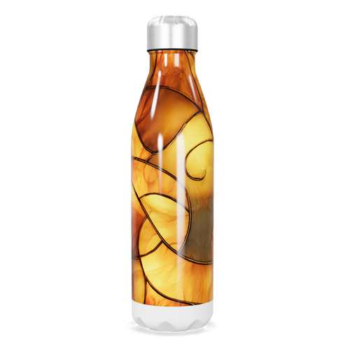 Garrafa Inox Estampa Abstrata Marrom