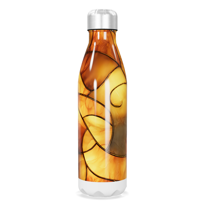 Garrafa Inox Estampa Abstrata Marrom