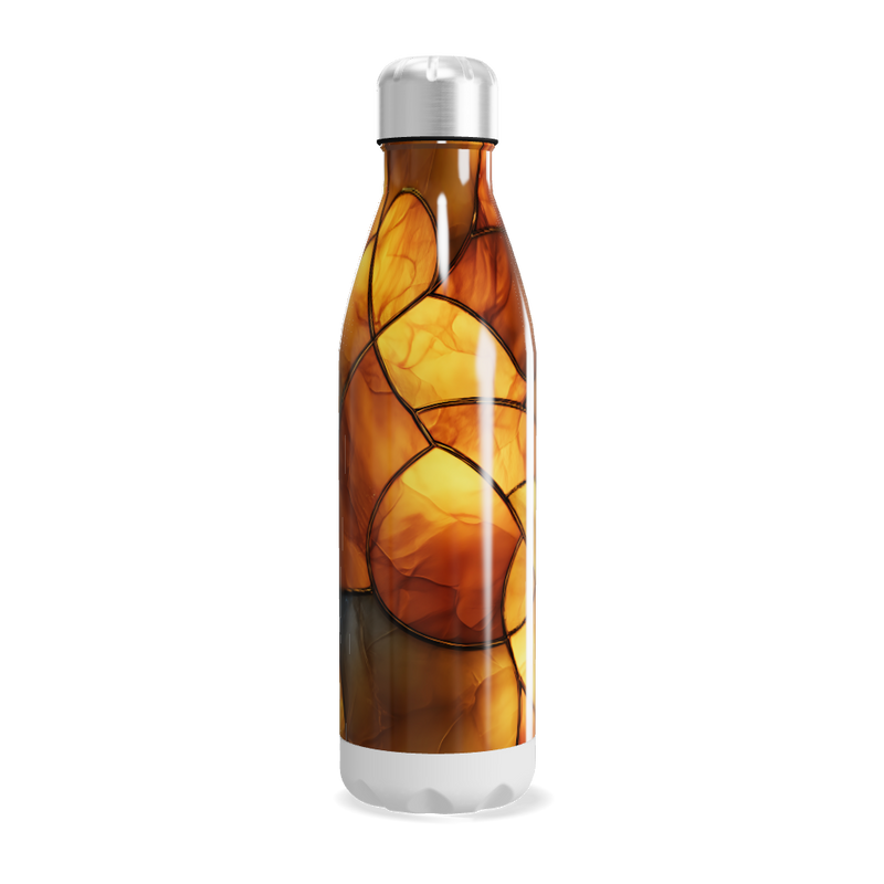 Garrafa Inox Estampa Abstrata Marrom