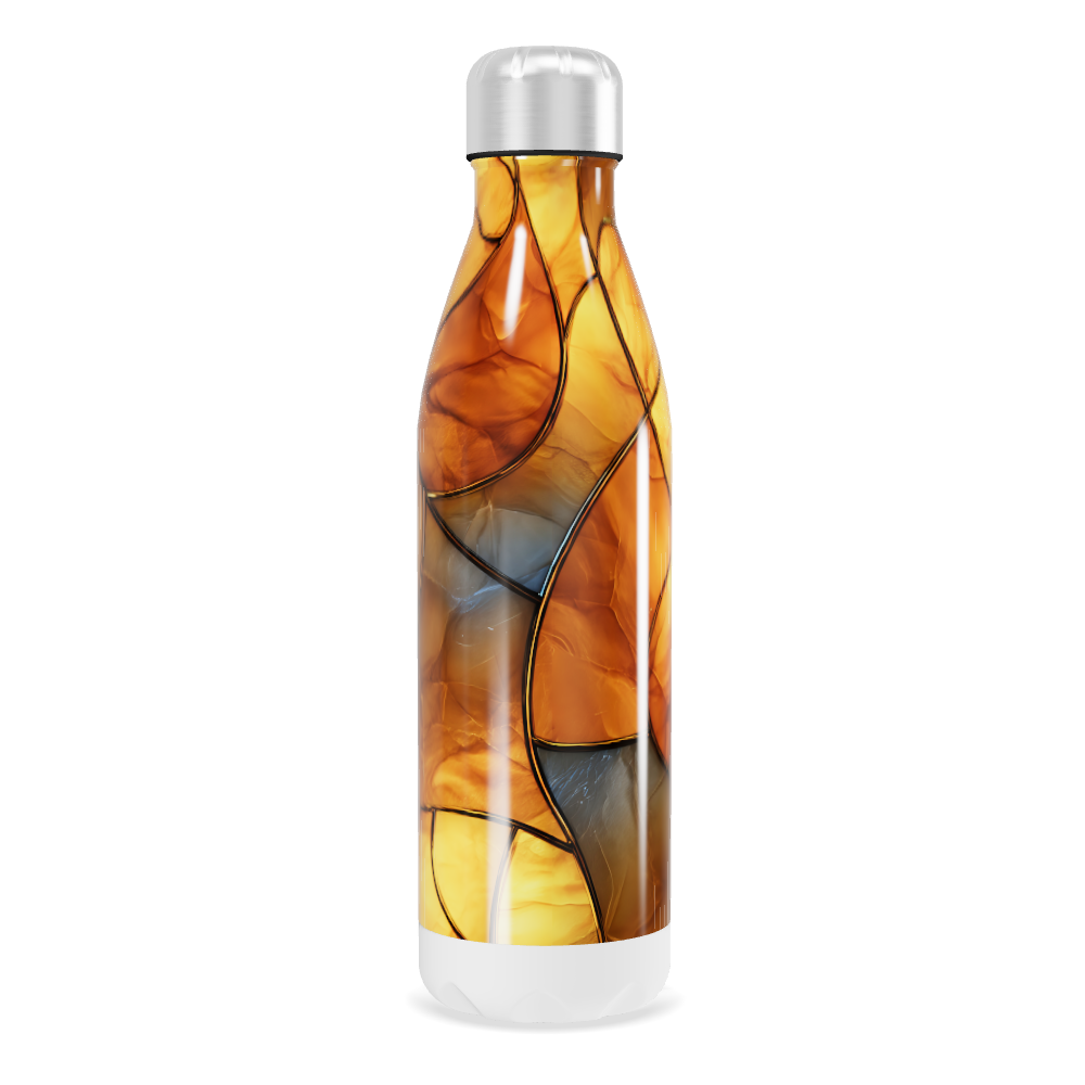 Garrafa Inox Estampa Abstrata Marrom