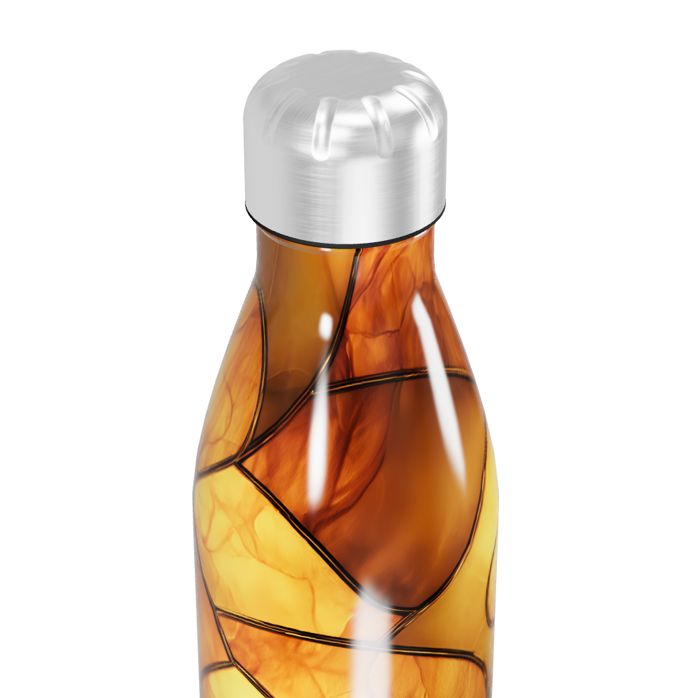 Garrafa Inox Estampa Abstrata Marrom