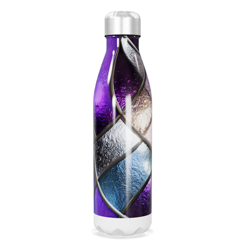 Garrafa Inox - Roxa com Detalhes Metalizados