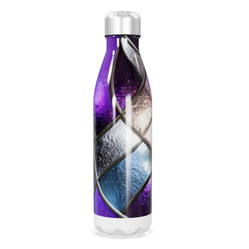 Garrafa Inox - Roxa com Detalhes Metalizados