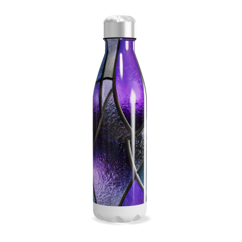 Garrafa Inox - Roxa com Detalhes Metalizados