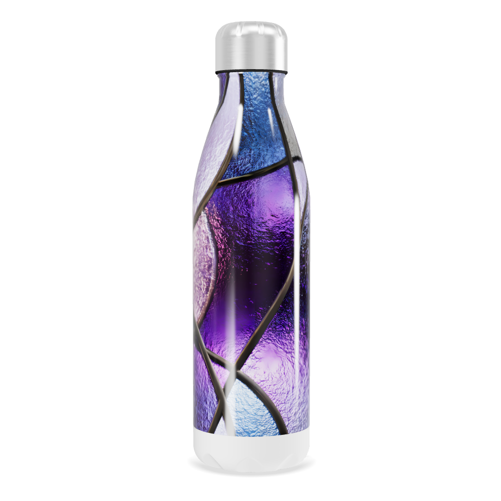 Garrafa Inox - Roxa com Detalhes Metalizados
