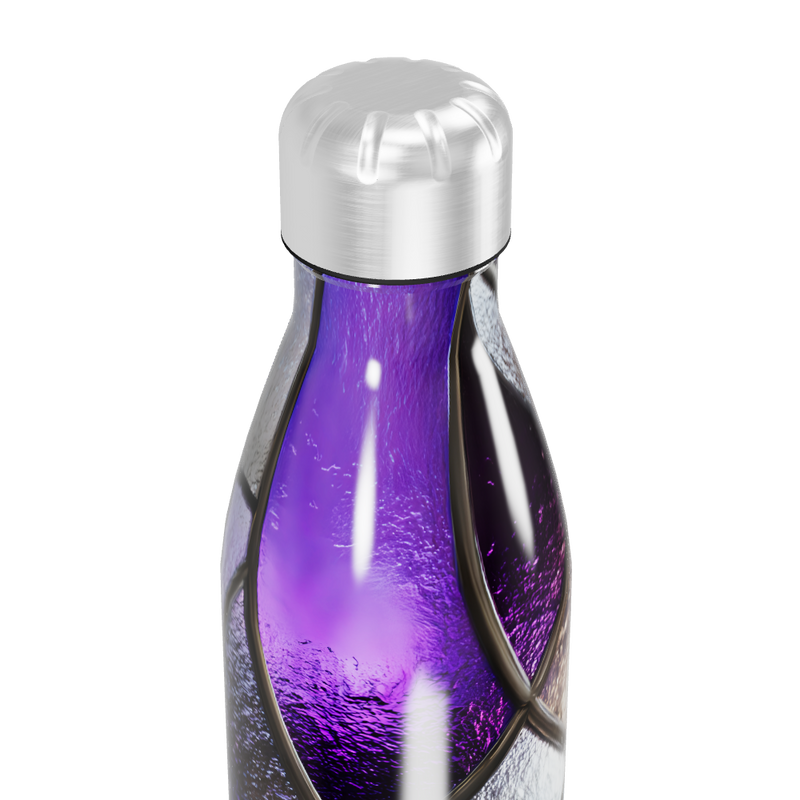 Garrafa Inox - Roxa com Detalhes Metalizados