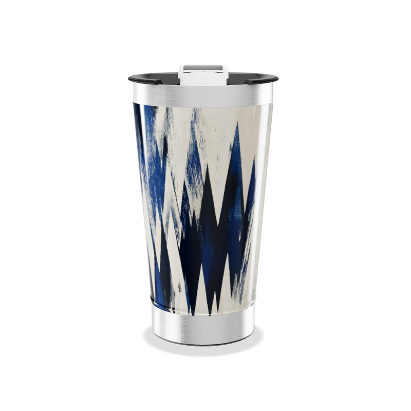 Copo Térmico - Estampa Geométrica Azul