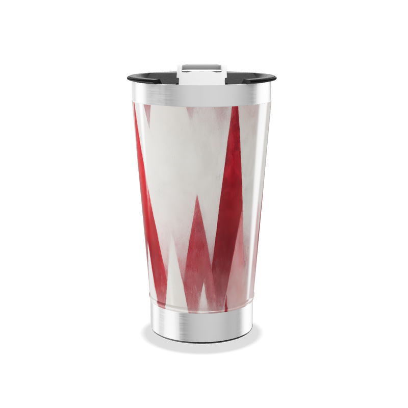 Copo Térmico - Geométrico Vermelho e Branco