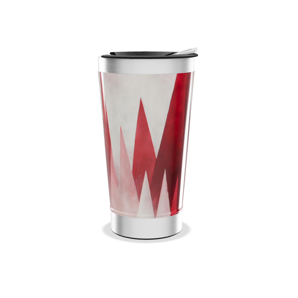 Copo Térmico - Geométrico Vermelho e Branco