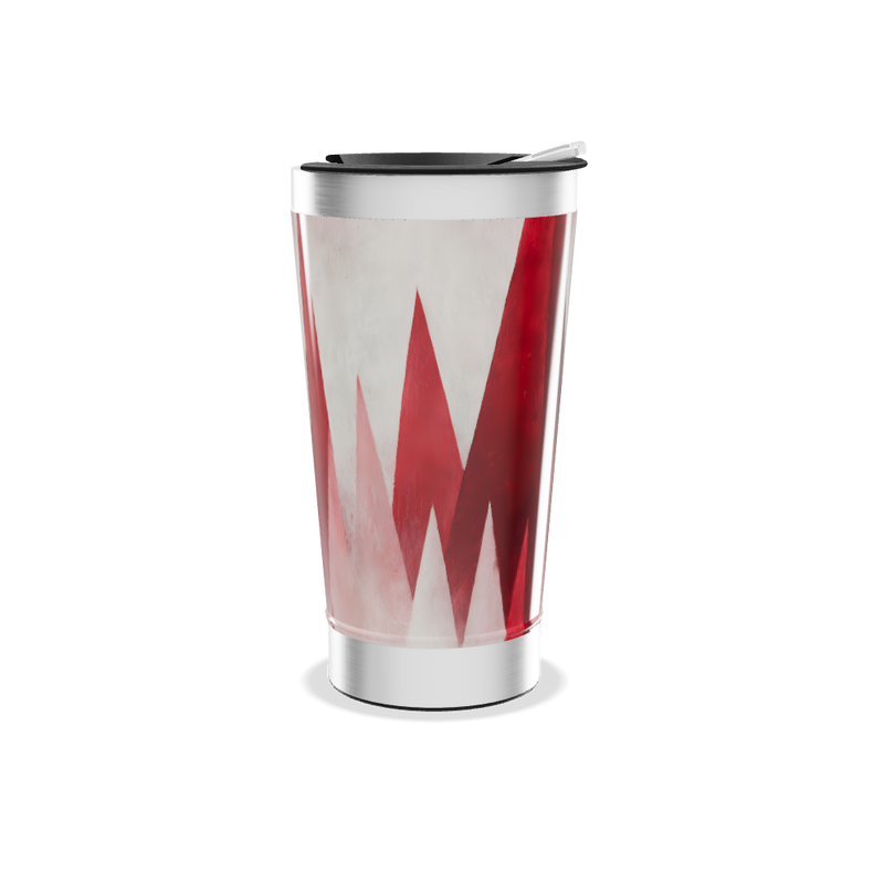 Copo Térmico - Geométrico Vermelho e Branco