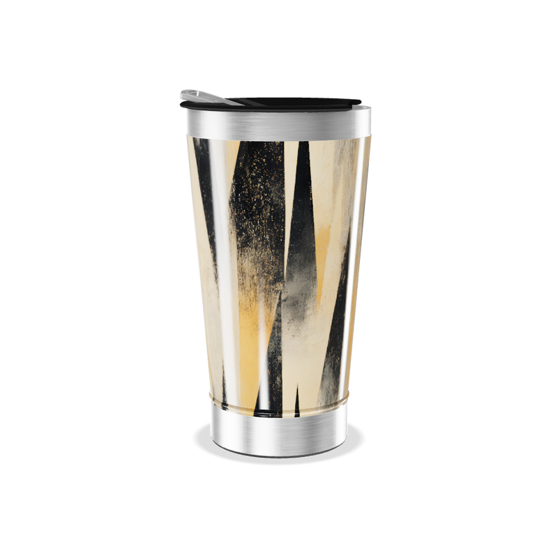 Copo Térmico - Geométrico Dourado e Preto